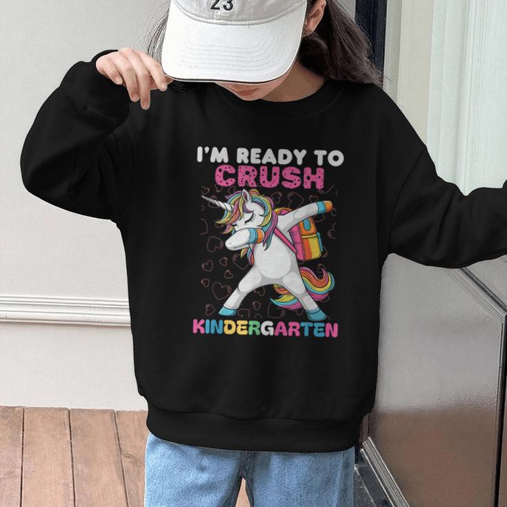 I'm Ready To Crush Kindergarten Unicorn Back To School Graphic Kid Sweatshirt