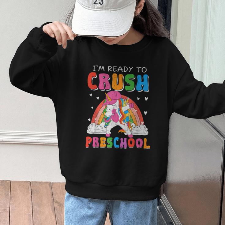 I'm Ready To Crush Preschool Unicorn Back To School Girl Kid Graphic Kid Sweatshirt I'm Ready To Crush Preschool Unicorn Back To School Girl Kid Graphic Kid Sweatshirt
