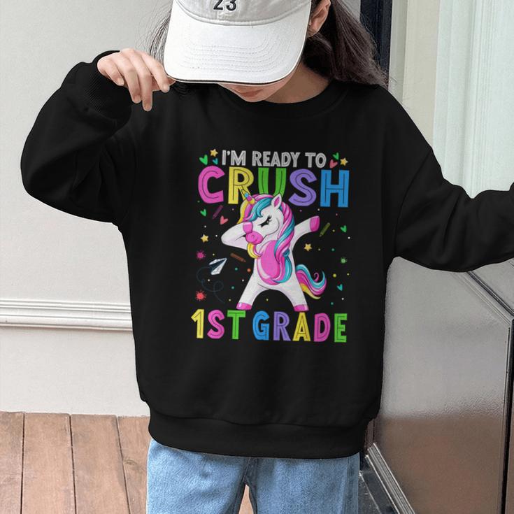 I'm Ready For First Grade Back To School 1st Grade Girls Graphic Kid Sweatshirt I'm Ready For First Grade Back To School 1st Grade Girls Graphic Kid Sweatshirt