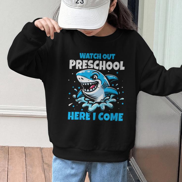 Kids Back To School Watch Out Preschool Here I Come Shark Boys Graphic Kid Sweatshirt Kids Back To School Watch Out Preschool Here I Come Shark Boys Graphic Kid Sweatshirt