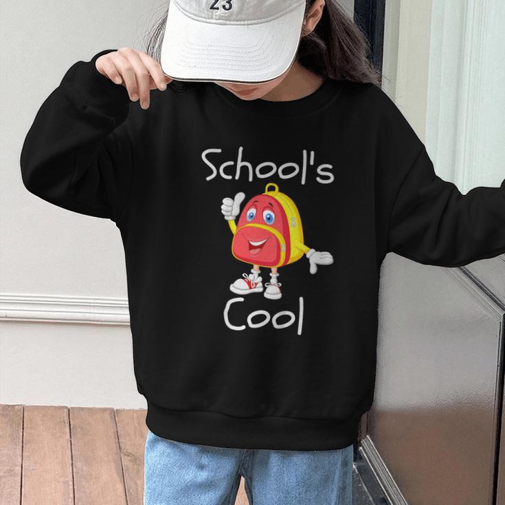 Kids School's Cool Saying Back To School For Kids Graphic Kid Sweatshirt Kids School's Cool Saying Back To School For Kids Graphic Kid Sweatshirt