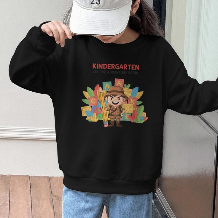 Kindergarten Adventure Explorer Back To School Graphic Kid Sweatshirt