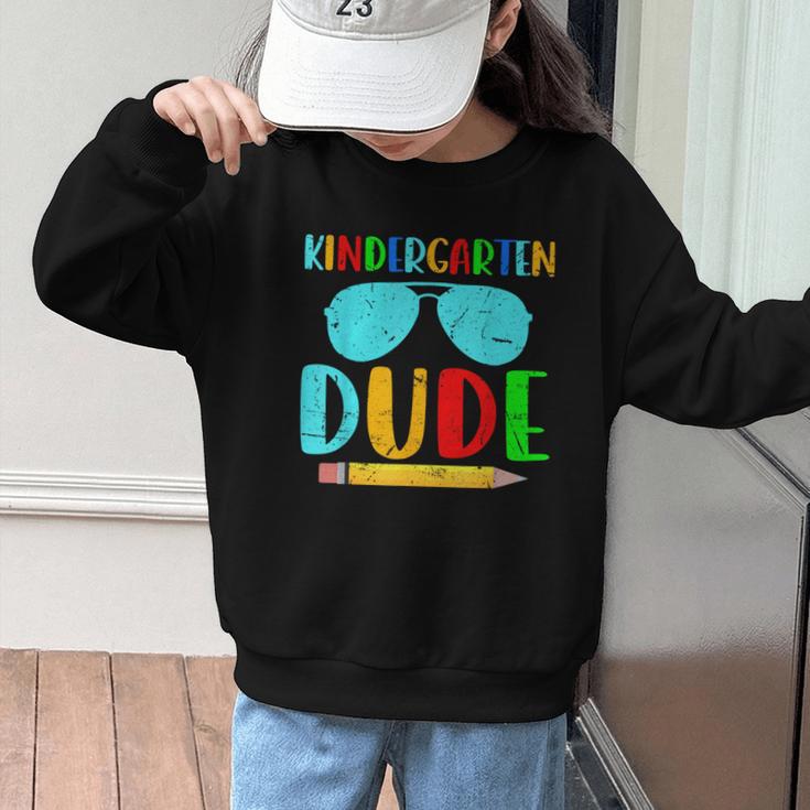 Kindergarten Dude First Day Back To School Kids Boys Graphic Kid Sweatshirt Kindergarten Dude First Day Back To School Kids Boys Graphic Kid Sweatshirt