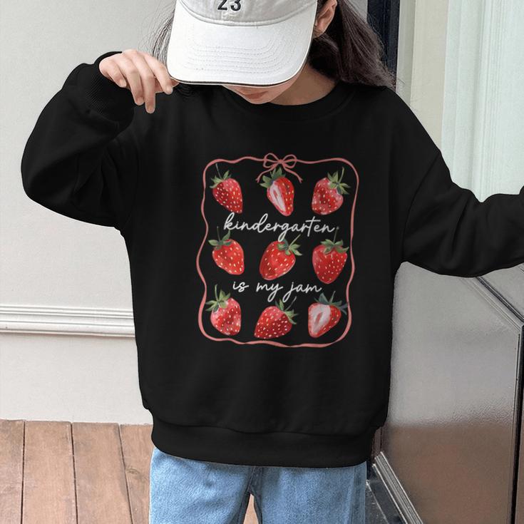 Kindergarten Is My Jam Strawberry Back To School Girls Boys Graphic Kid Sweatshirt Kindergarten Is My Jam Strawberry Back To School Girls Boys Graphic Kid Sweatshirt