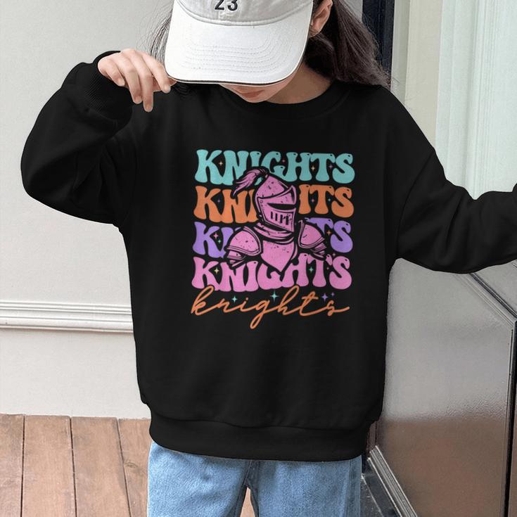 Knights Mascot Back To School Spirit Sports Men Women Groovy Graphic Kid Sweatshirt Knights Mascot Back To School Spirit Sports Men Women Groovy Graphic Kid Sweatshirt