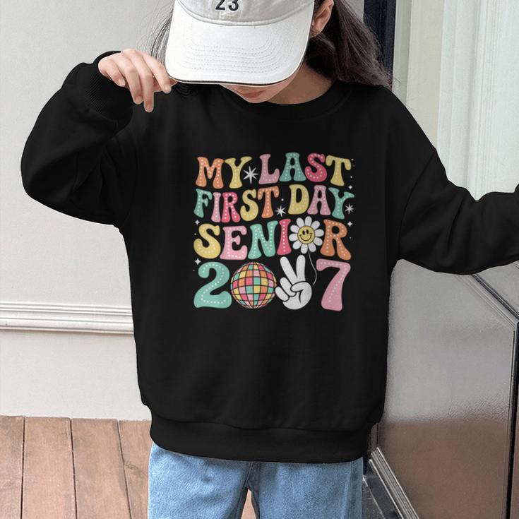 My Last First Day Senior 2027 Back To School Class Of 2027 Graphic Kid Sweatshirt My Last First Day Senior 2027 Back To School Class Of 2027 Graphic Kid Sweatshirt