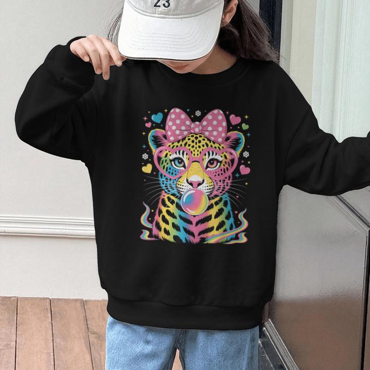 Leopard Glasses Blowing Bubble Gum Back To School Kids Graphic Kid Sweatshirt Leopard Glasses Blowing Bubble Gum Back To School Kids Graphic Kid Sweatshirt