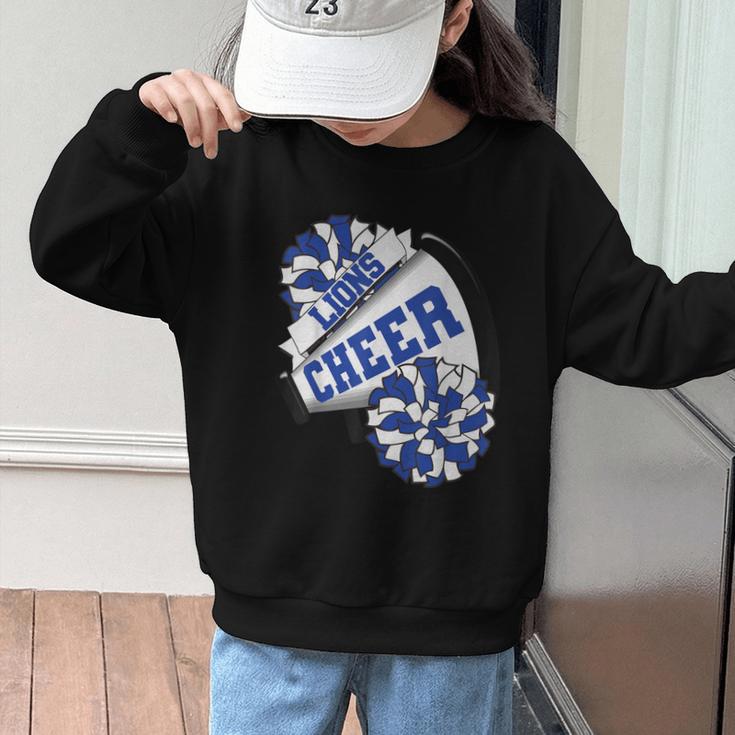 Lions Cheer Back To School Cheerleading Spirit B Graphic Kid Sweatshirt Lions Cheer Back To School Cheerleading Spirit B Graphic Kid Sweatshirt
