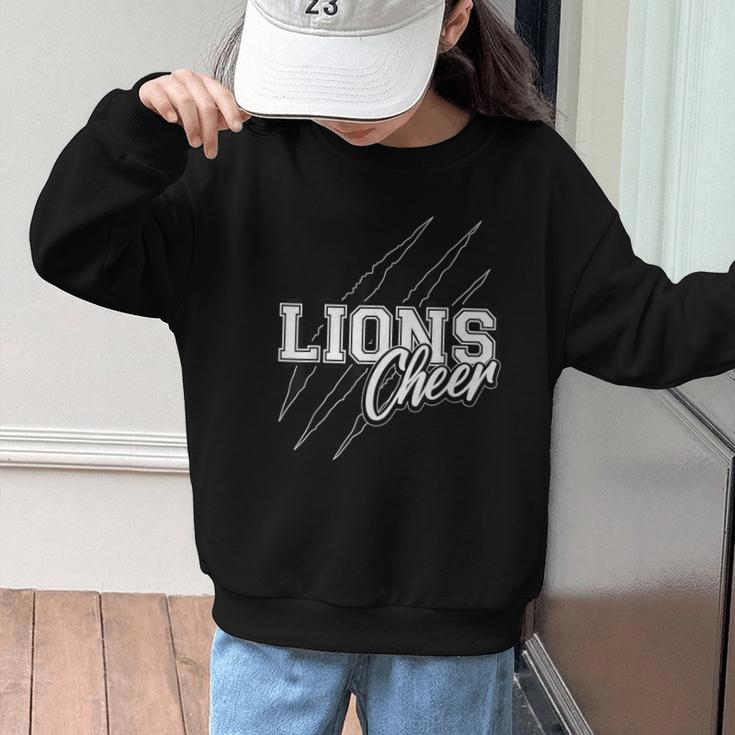 Lions Cheer Back To School Cheerleading Team Spirit Graphic Kid Sweatshirt Lions Cheer Back To School Cheerleading Team Spirit Graphic Kid Sweatshirt