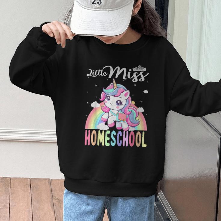 Little Miss Homeschool Back To School Girls Homeschool Graphic Kid Sweatshirt Little Miss Homeschool Back To School Girls Homeschool Graphic Kid Sweatshirt