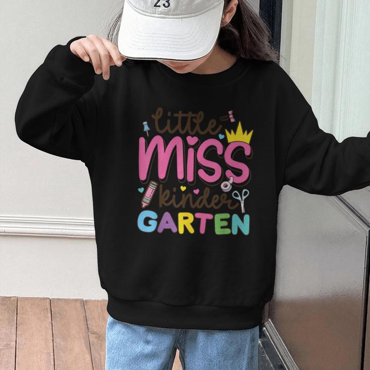 Little Miss Kindergarten First Day Back To School Girls Cute Graphic Kid Sweatshirt Little Miss Kindergarten First Day Back To School Girls Cute Graphic Kid Sweatshirt