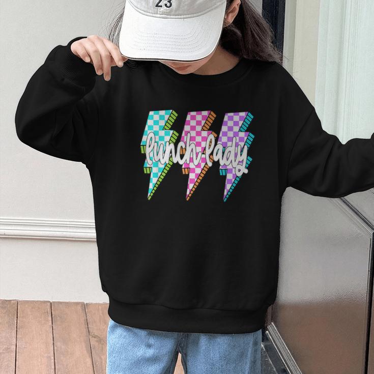 Lunch Lady Back To School Checkered First Day Of School Graphic Kid Sweatshirt Lunch Lady Back To School Checkered First Day Of School Graphic Kid Sweatshirt