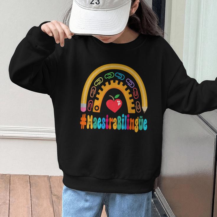 Maestra Bilingüe Appreciation Week Back To School Graphic Kid Sweatshirt