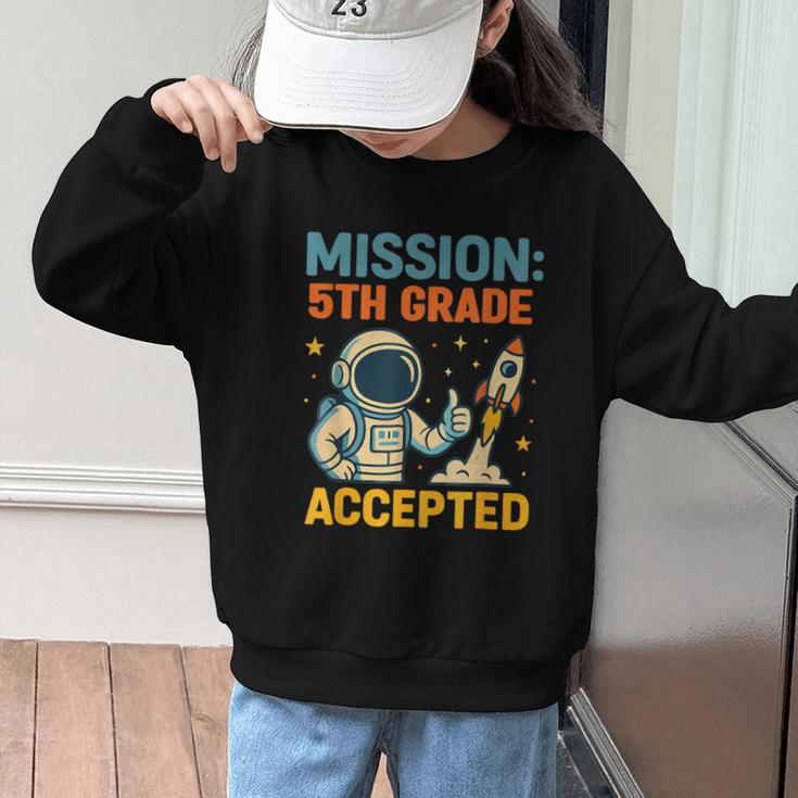 Mission Fifth 5th Grade Accepted Back To School Vintage Graphic Kid Sweatshirt Mission Fifth 5th Grade Accepted Back To School Vintage Graphic Kid Sweatshirt