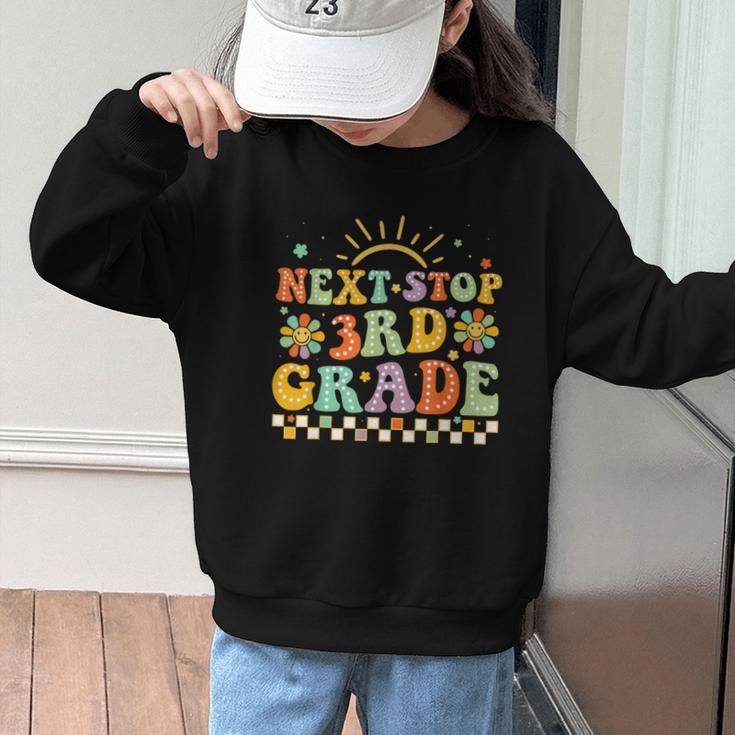 Next Stop 3rd Grade Groovy Retro Third Grade Back To School Graphic Kid Sweatshirt