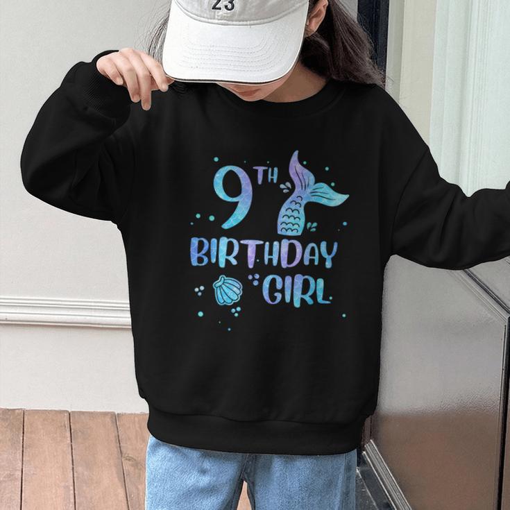 Ninth Birthday Girl Mermaid 9th Toddler's Back To School Graphic Kid Sweatshirt