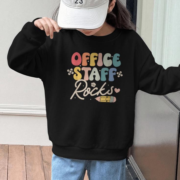Office Staff Rocks Back To School Secretary Administrative Graphic Kid Sweatshirt Office Staff Rocks Back To School Secretary Administrative Graphic Kid Sweatshirt