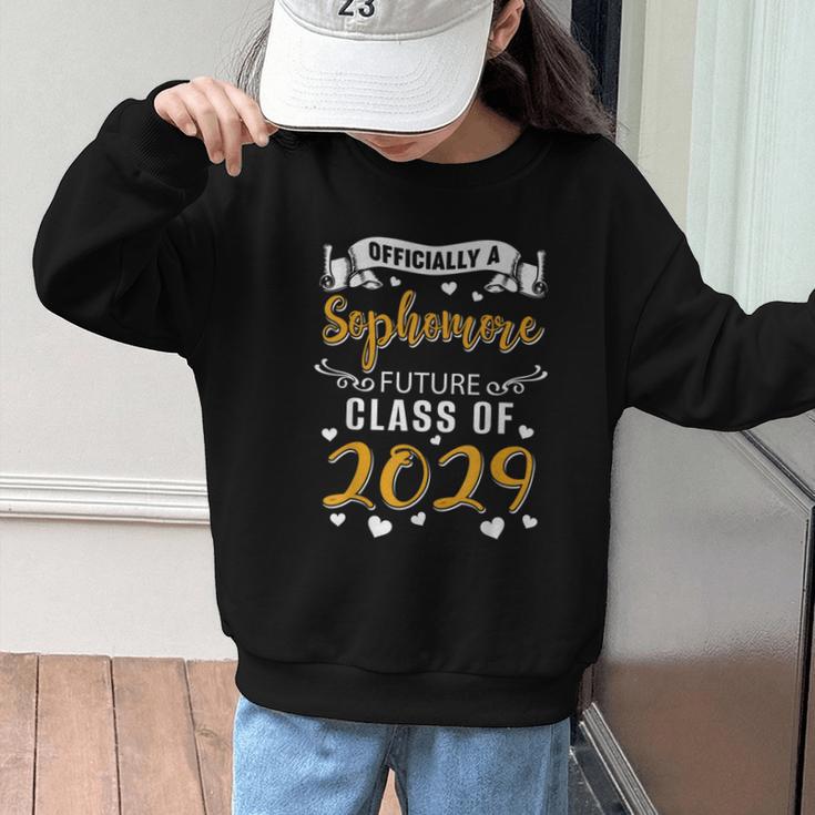 Officially a Sophomore Future Class Of 2029 Back To School Graphic Kid Sweatshirt Officially a Sophomore Future Class Of 2029 Back To School Graphic Kid Sweatshirt