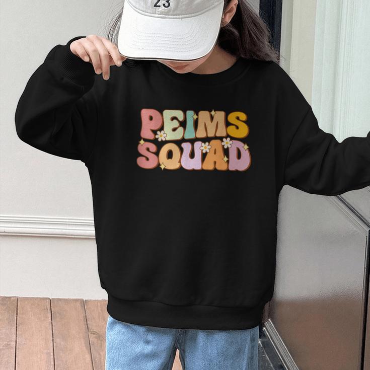 PEIMS Squad Groovy Back To School Women Appreciation Graphic Kid Sweatshirt PEIMS Squad Groovy Back To School Women Appreciation Graphic Kid Sweatshirt