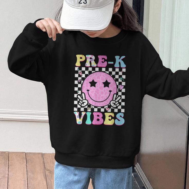 Pre-K Vibes Groovy Back To School PreK Preschool Girls Kids Graphic Kid Sweatshirt