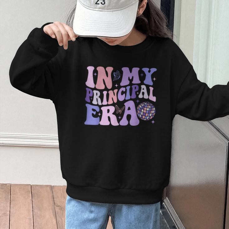 In My Principal Era Groovy School Headmaster Back To School Graphic Kid Sweatshirt In My Principal Era Groovy School Headmaster Back To School Graphic Kid Sweatshirt