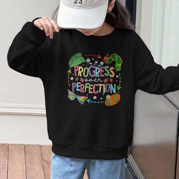 Progress Over Perfection Back To School Tee Graphic Kid Sweatshirt Progress Over Perfection Back To School Tee Graphic Kid Sweatshirt