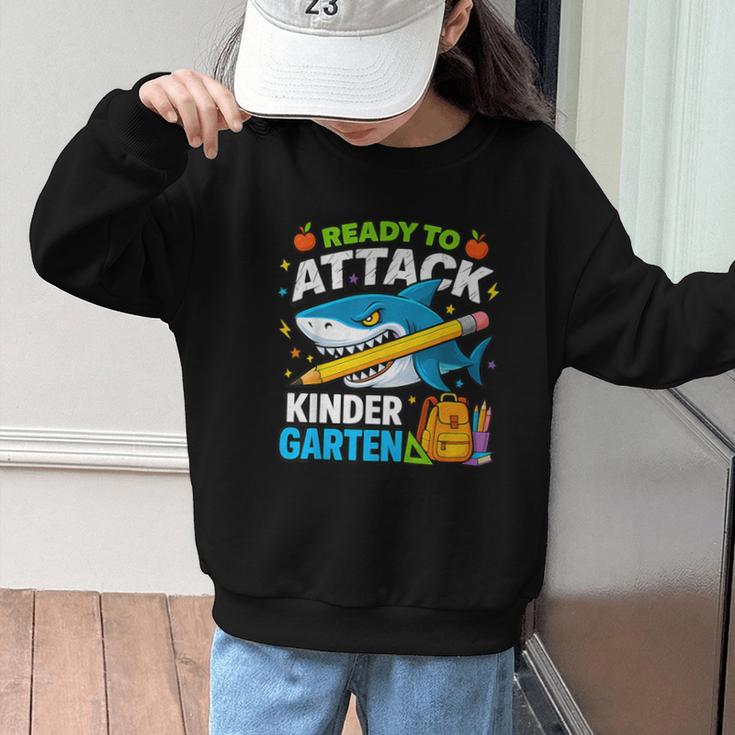 Ready To Attack Kindergarten Shark Back To School Kids Graphic Kid Sweatshirt Ready To Attack Kindergarten Shark Back To School Kids Graphic Kid Sweatshirt