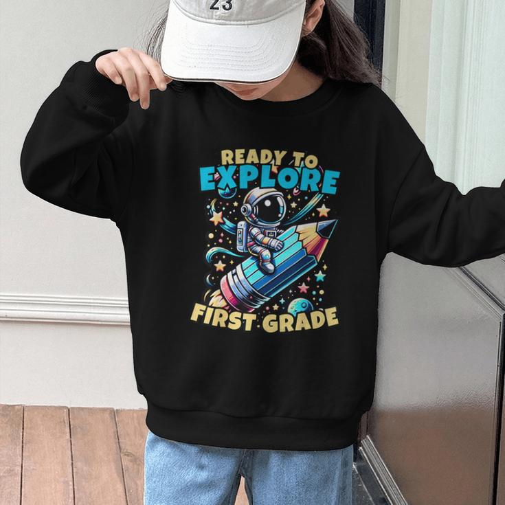 Ready To Explore 1st Grade Kids Astronaut Back To School Graphic Kid Sweatshirt