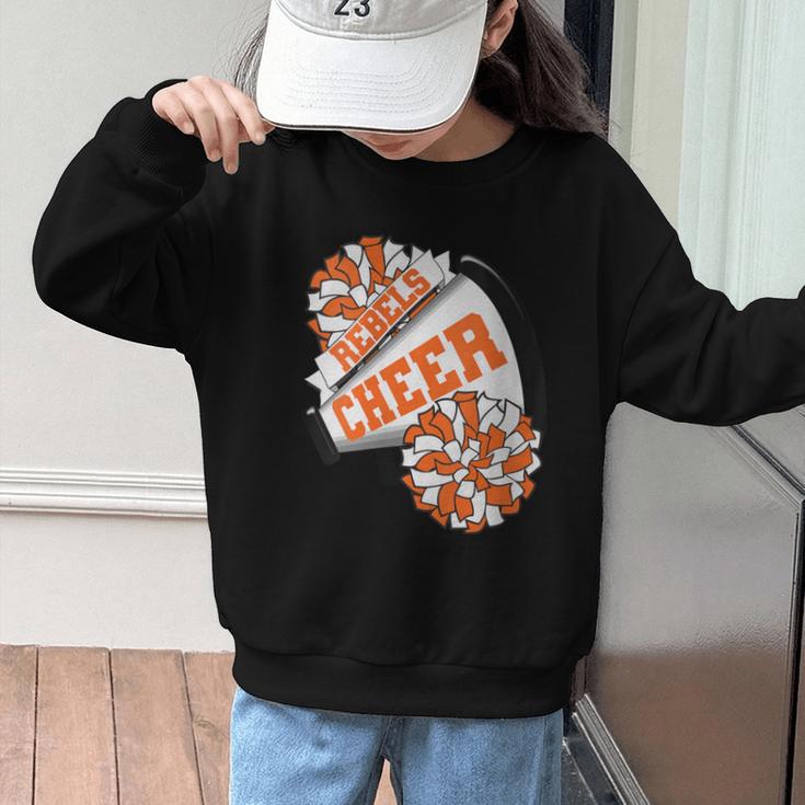 Rebels Cheer Back To School Cheerleading Spirit O Graphic Kid Sweatshirt Rebels Cheer Back To School Cheerleading Spirit O Graphic Kid Sweatshirt