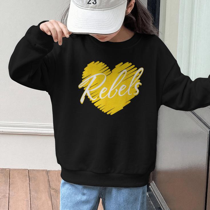 Rebels Heart Back To School Spirit GY Graphic Kid Sweatshirt