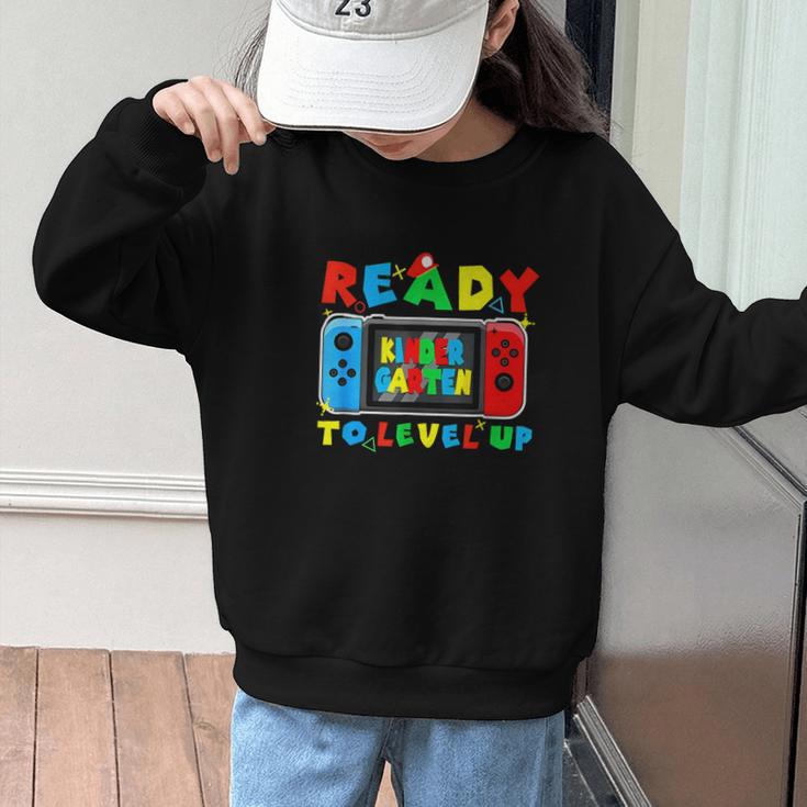 Retro Back To School Kindergarten Ready To Level Up Gamer Graphic Kid Sweatshirt Retro Back To School Kindergarten Ready To Level Up Gamer Graphic Kid Sweatshirt