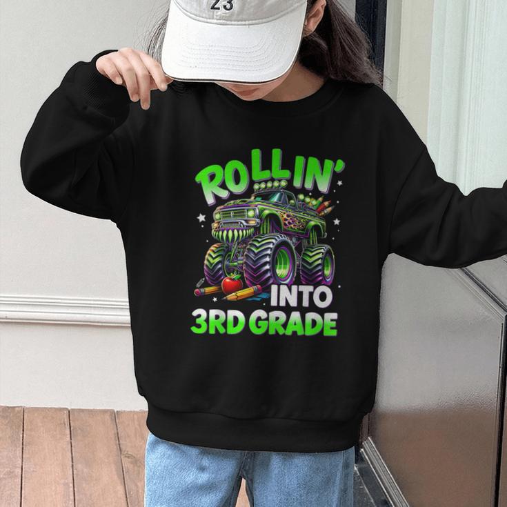 Rollin' Into 3rd Grade Monster Truck Back To School Boys Graphic Kid Sweatshirt