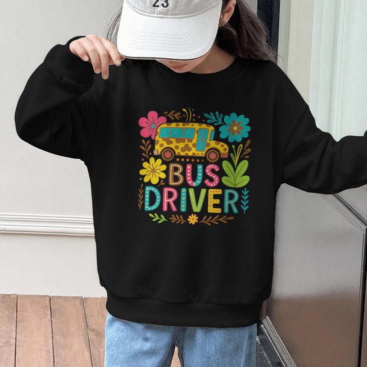 School Bus Driver Boho Floral Leopard Back To School Womens Graphic Kid Sweatshirt School Bus Driver Boho Floral Leopard Back To School Womens Graphic Kid Sweatshirt