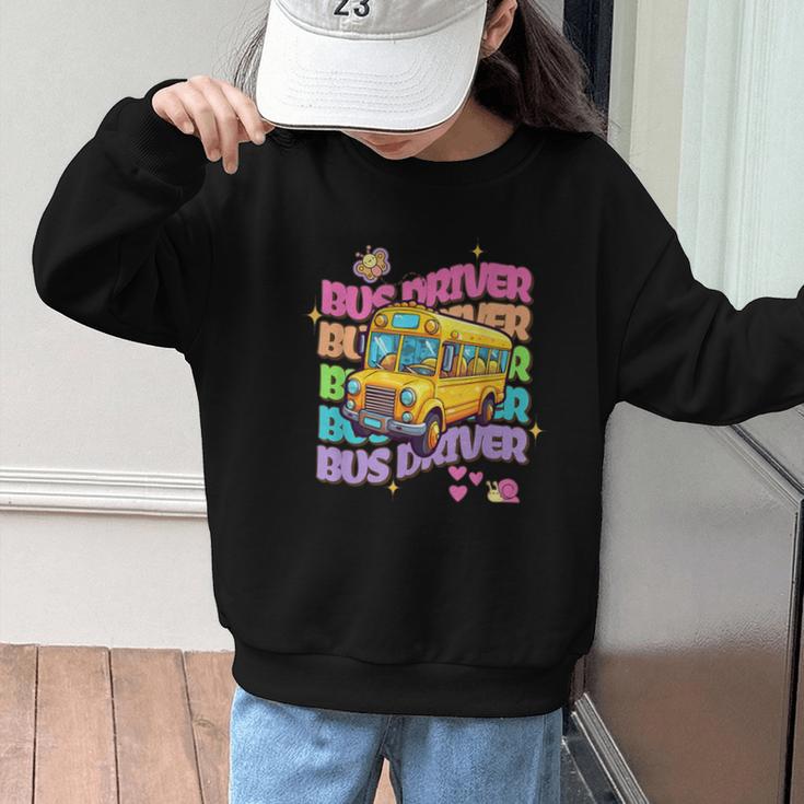 School Bus Driver Groovy Retro Back To School Graphic Kid Sweatshirt School Bus Driver Groovy Retro Back To School Graphic Kid Sweatshirt