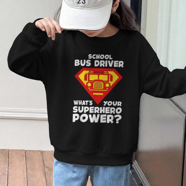 School Bus Driver Superhero Back To School Graphic Kid Sweatshirt