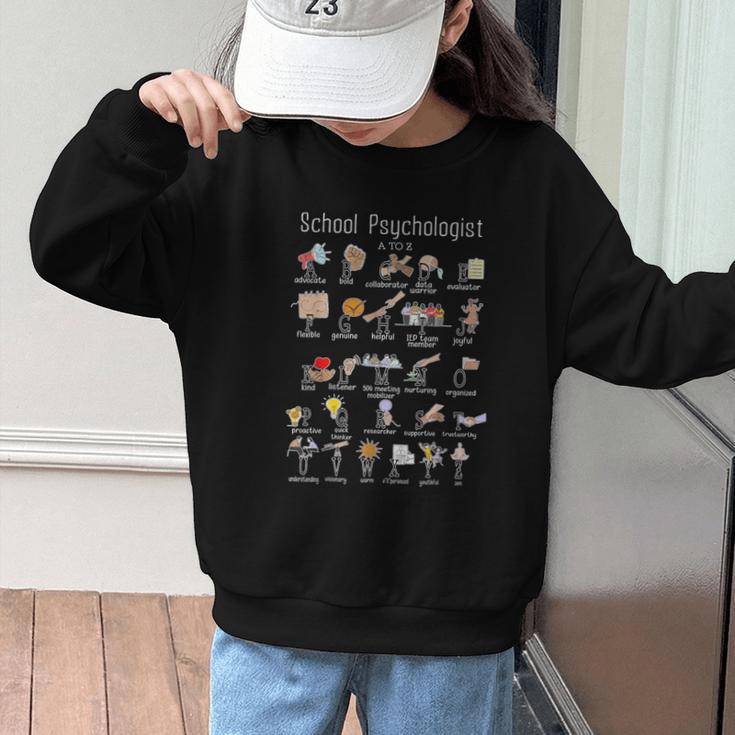 School Psychologist Alphabet ABCs Psychology Back To School Graphic Kid Sweatshirt School Psychologist Alphabet ABCs Psychology Back To School Graphic Kid Sweatshirt