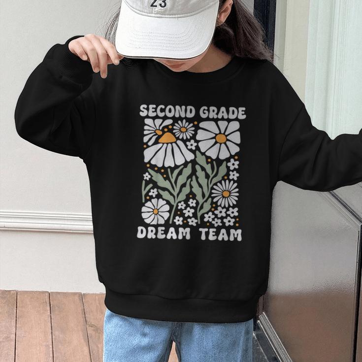 Second Grade Dream Team Back To School Boho Flower 2nd Grade Graphic Kid Sweatshirt Second Grade Dream Team Back To School Boho Flower 2nd Grade Graphic Kid Sweatshirt
