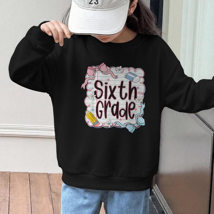 Sixth Grade Back To School For Girls Pink Notebook Graphic Kid Sweatshirt