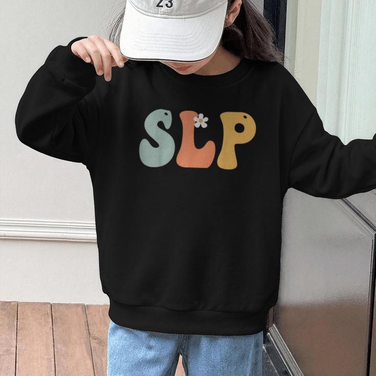 SLP Groovy Women Appreciation Day Hello Back To School Graphic Kid Sweatshirt
