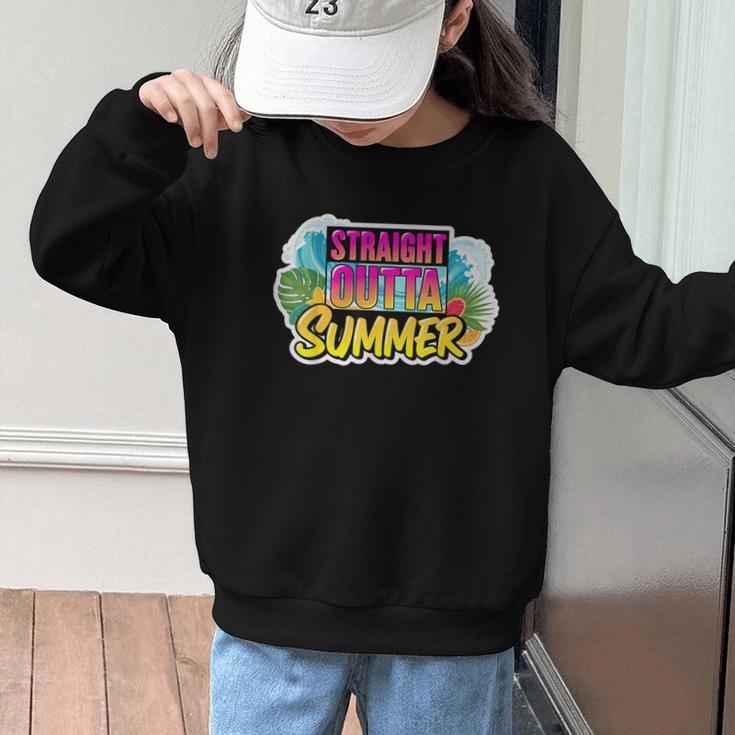 Straight Outta Summer Back To School First Day Fall Autumn Graphic Kid Sweatshirt