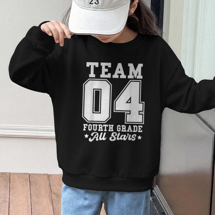 Team 4th Grade All-Stars Back To School Sports Jersey Graphic Kid Sweatshirt