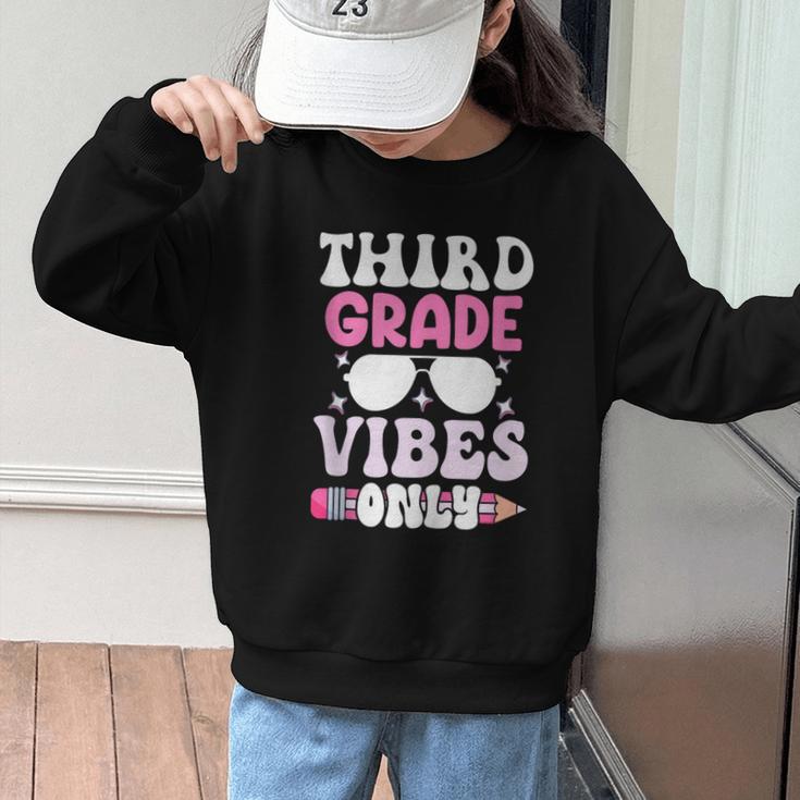 Third Grade 3rd Vibes Only Back To School Student Girl Graphic Kid Sweatshirt