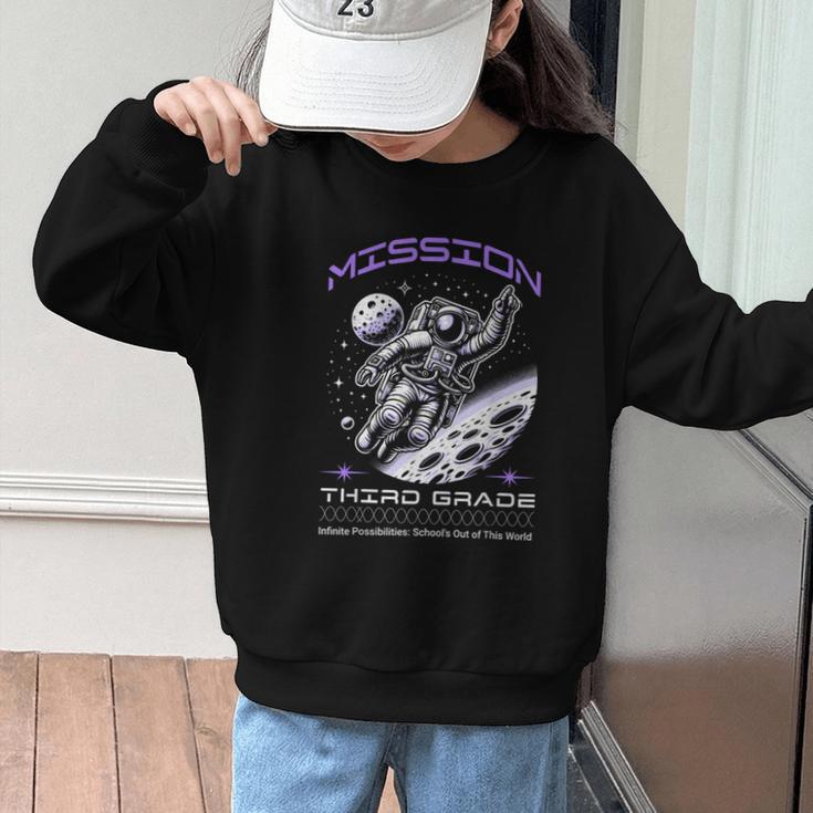 Third Grade Back To School Space Rocket Astronaut Graphic Kid Sweatshirt Third Grade Back To School Space Rocket Astronaut Graphic Kid Sweatshirt