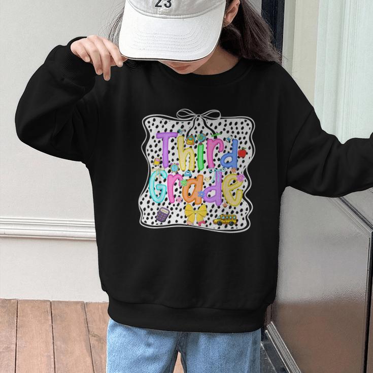 Third Grade Dalmatian Dots 3rd Grade Back To School Girls Graphic Kid Sweatshirt Third Grade Dalmatian Dots 3rd Grade Back To School Girls Graphic Kid Sweatshirt