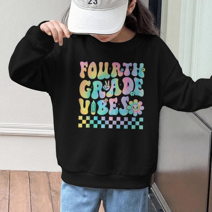 Tie Dye 4th Grade Vibes Fourth Grade Retro Back To School Graphic Kid Sweatshirt Tie Dye 4th Grade Vibes Fourth Grade Retro Back To School Graphic Kid Sweatshirt