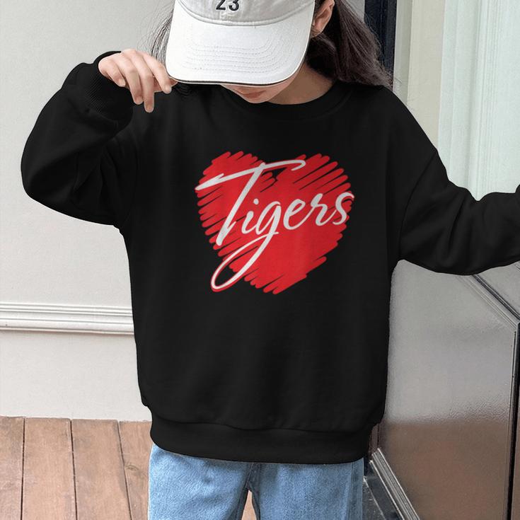 Tigers Heart Back To School Spirit R Graphic Kid Sweatshirt Tigers Heart Back To School Spirit R Graphic Kid Sweatshirt