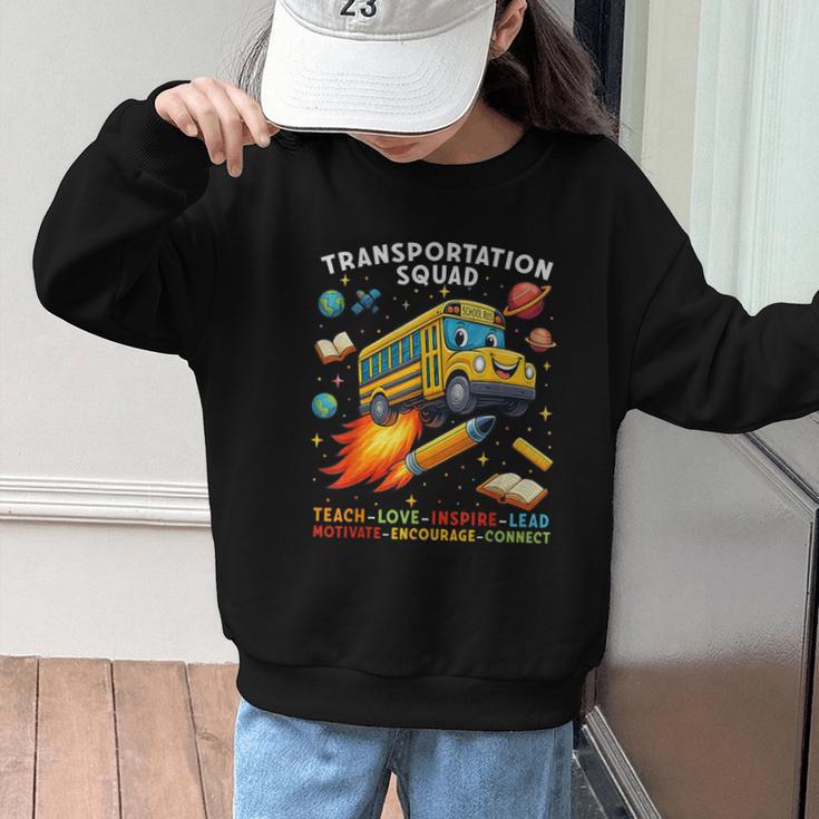 Transportation Squad School Bus Driver Back To School Graphic Kid Sweatshirt Transportation Squad School Bus Driver Back To School Graphic Kid Sweatshirt
