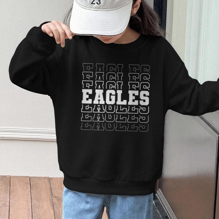 Vintage Eagles High School Go Eagles Pride Back To School Graphic Kid Sweatshirt Vintage Eagles High School Go Eagles Pride Back To School Graphic Kid Sweatshirt