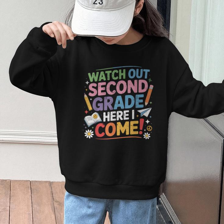 Watch Out 2nd Grade Here I Come Back To School Second Grade Graphic Kid Sweatshirt Watch Out 2nd Grade Here I Come Back To School Second Grade Graphic Kid Sweatshirt