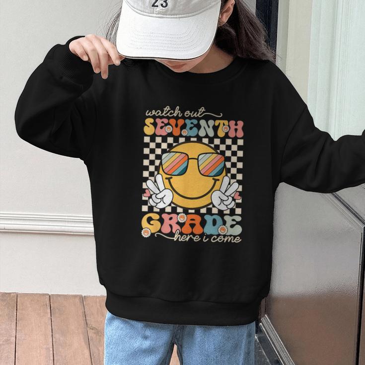 Watch Out Seventh Grade Here I Come Back To School 7th Grade Graphic Kid Sweatshirt